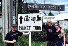 Photo with Phuket City Tour Sign - in the Town
